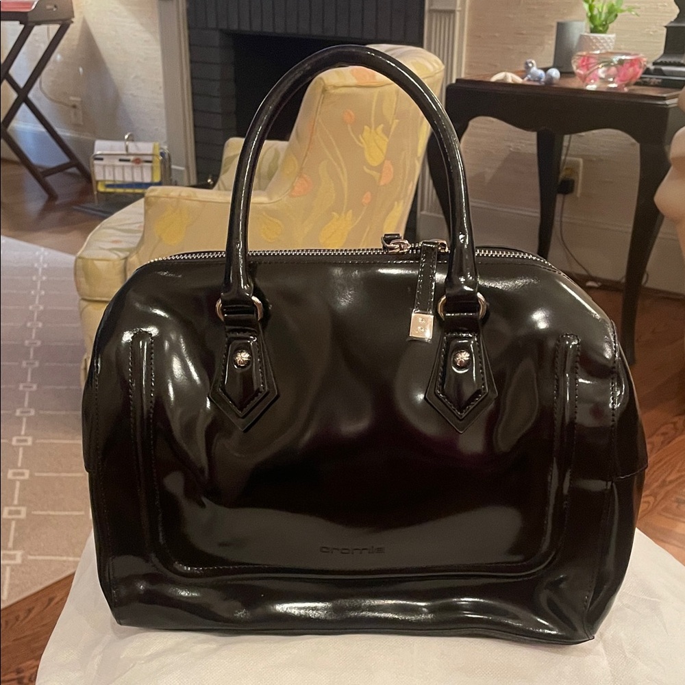 Cromia Italian patent leather kelly bag